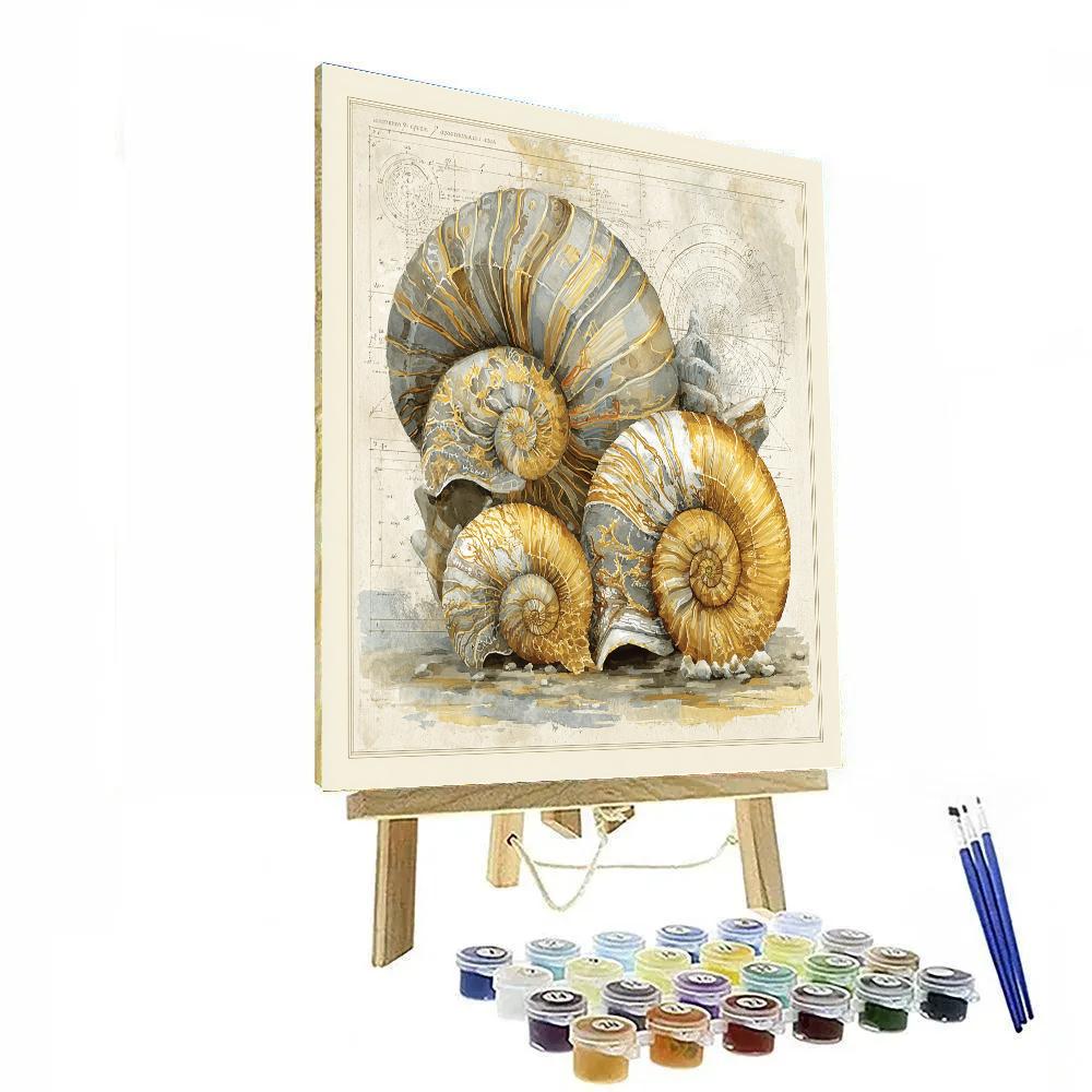 Leonardo Da Vinci Inspired Fossil Constellation Number painting