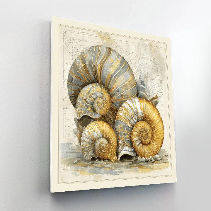 Leonardo Da Vinci Inspired Fossil Constellation Number painting