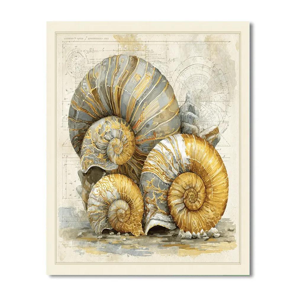 Leonardo Da Vinci Inspired Fossil Constellation Number painting