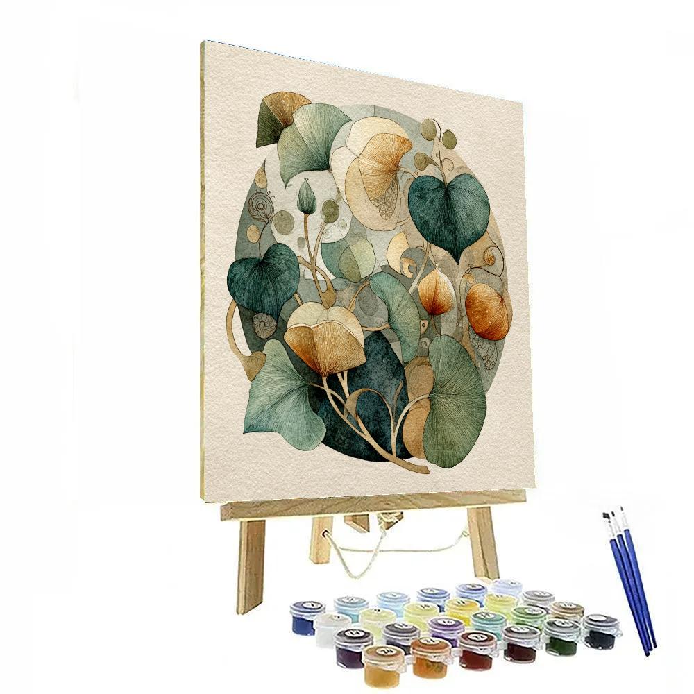 Leonardo Da Vinci Inspired Botanical Spiral Painting by numbers kit