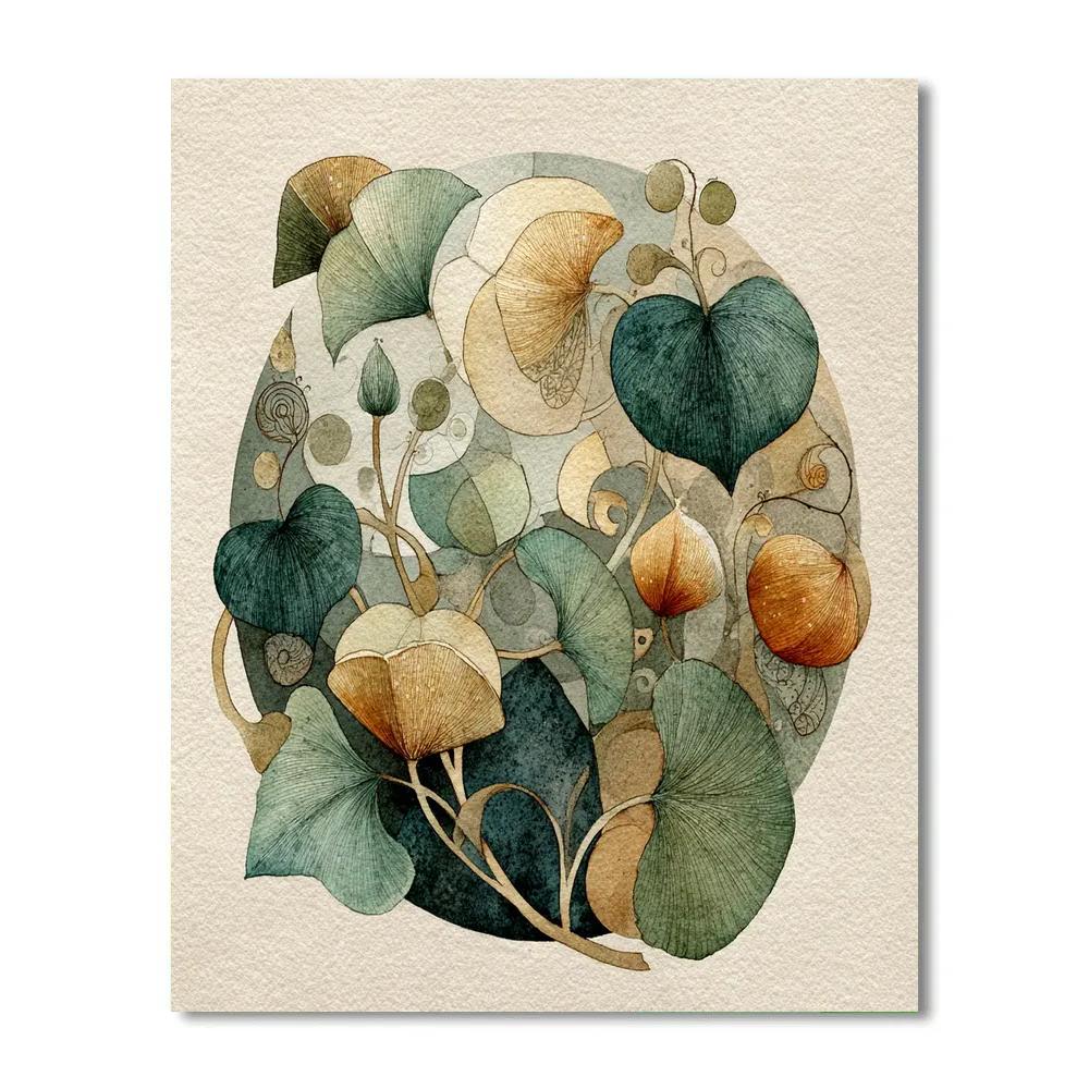 Leonardo Da Vinci Inspired Botanical Spiral Painting by numbers kit