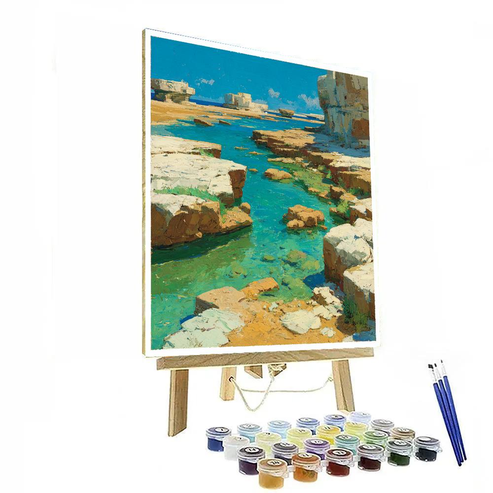 Leonardo Da Vinci Inspired Limestone Archipelago paint by numbers