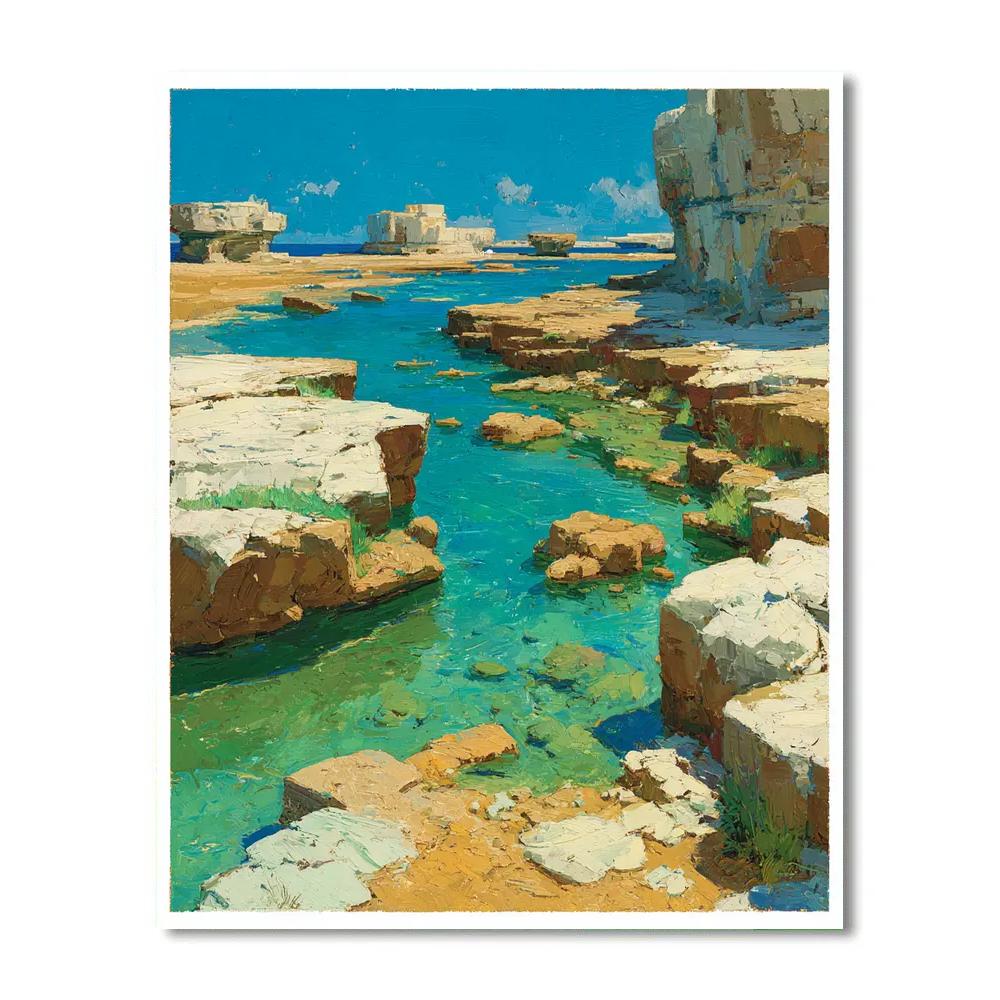 Leonardo Da Vinci Inspired Limestone Archipelago paint by numbers