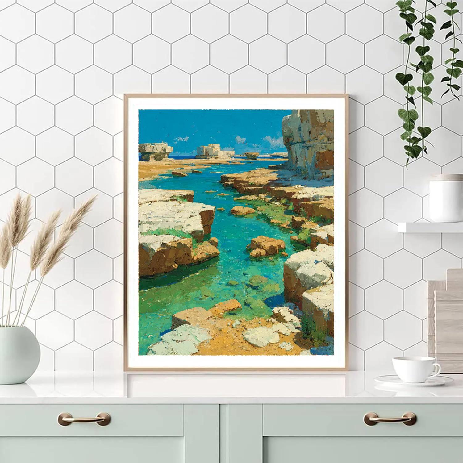 Leonardo Da Vinci Inspired Limestone Archipelago paint by numbers