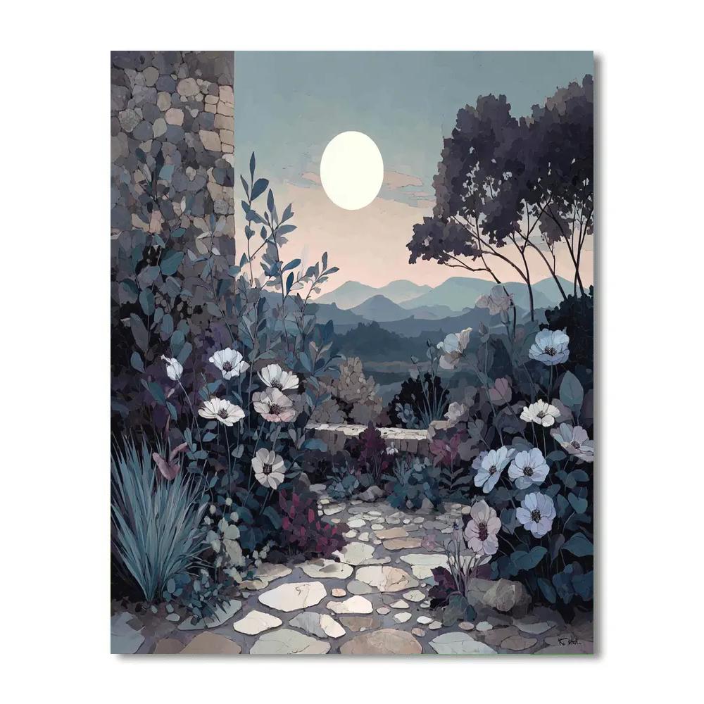 Leonardo Da Vinci Inspired Lunar Garden painting number kit