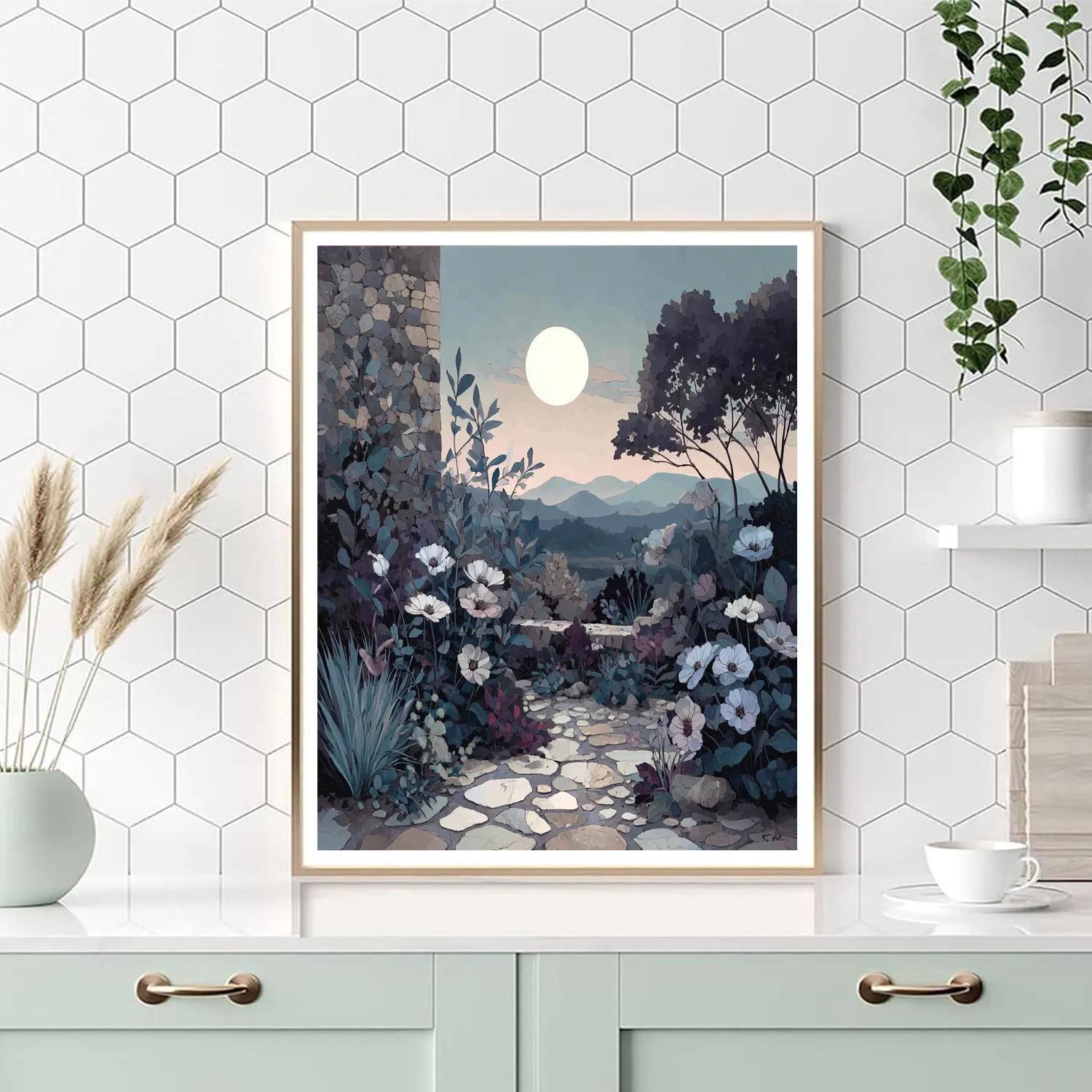 Leonardo Da Vinci Inspired Lunar Garden painting number kit