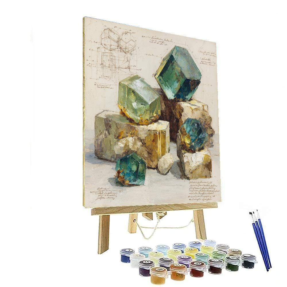 Leonardo Da Vinci Inspired Crystal Cavern Study Paint by numbers art
