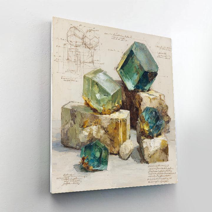 Leonardo Da Vinci Inspired Crystal Cavern Study Paint by numbers art