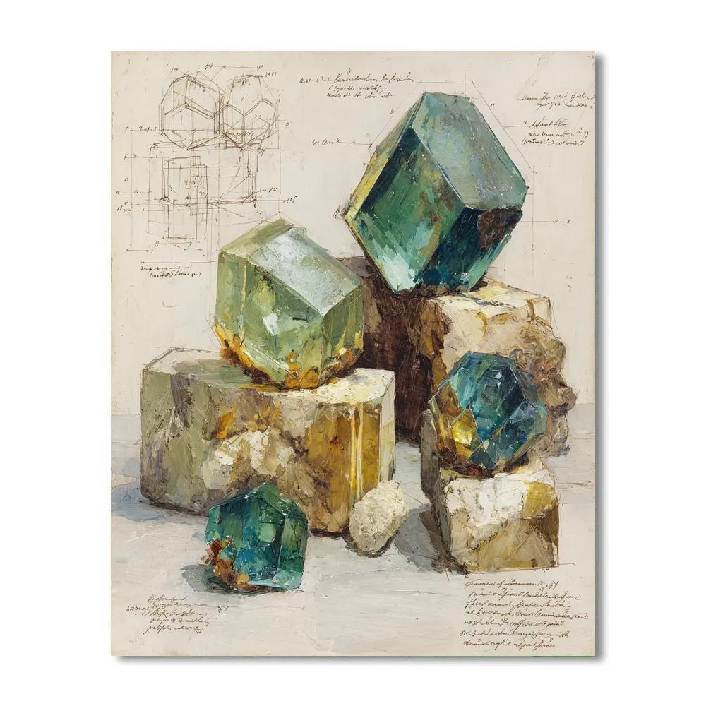 Leonardo Da Vinci Inspired Crystal Cavern Study Paint by numbers art