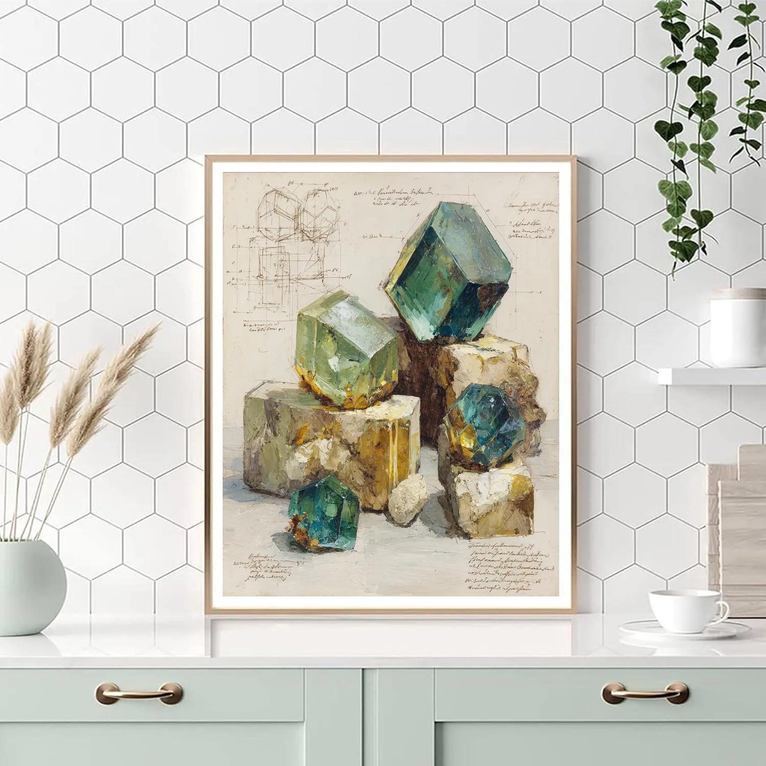 Leonardo Da Vinci Inspired Crystal Cavern Study Paint by numbers art