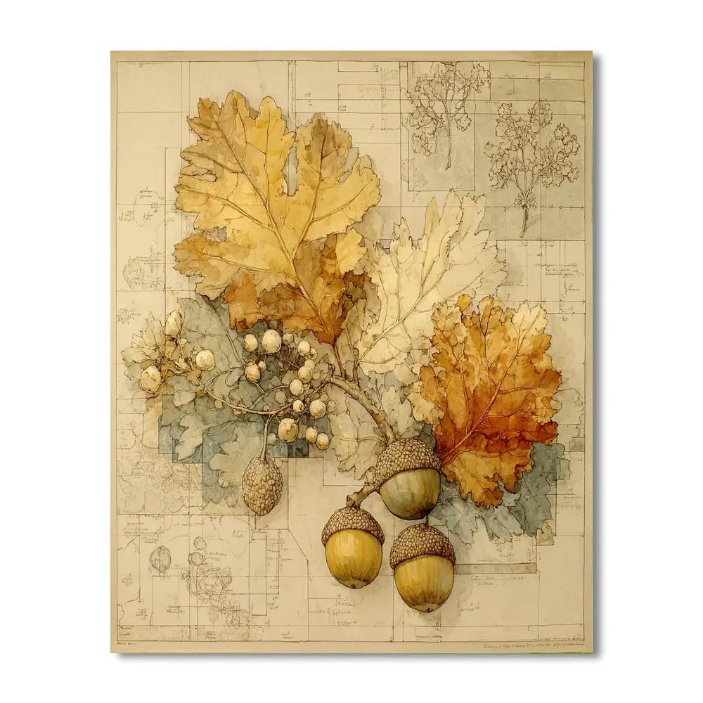 Leonardo Da Vinci Inspired Autumnal Atlas DIY paint by numbers
