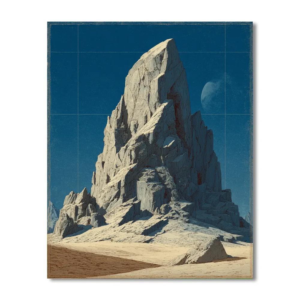 Michelangelo Inspired Lunar Scarps paint by number