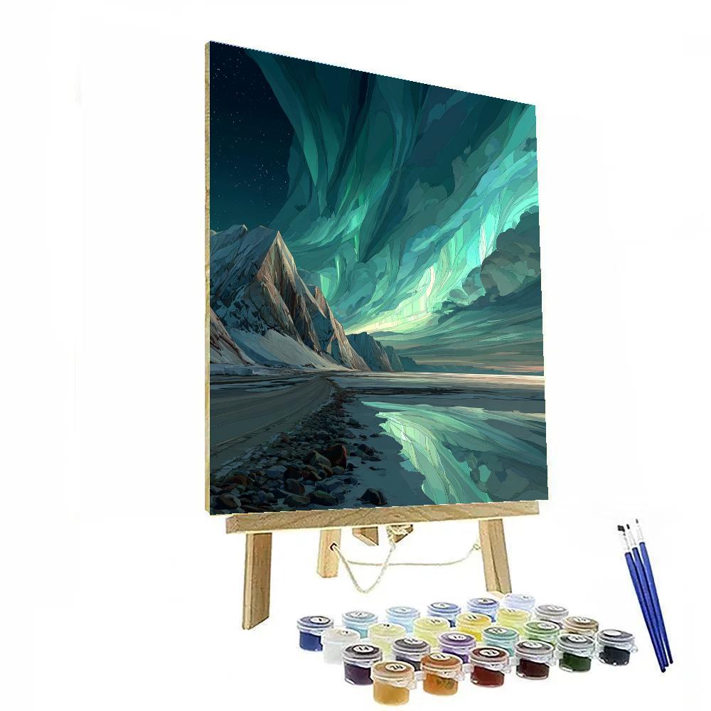 Michelangelo Inspired Aurora Forge Landscape painting number kit