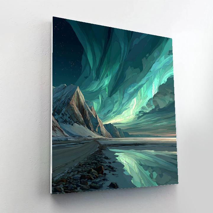 Michelangelo Inspired Aurora Forge Landscape painting number kit