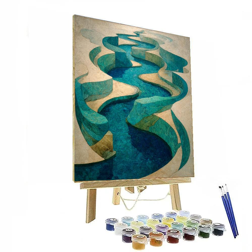 Michelangelo Inspired Serpentine River paint by number