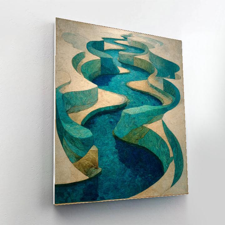 Michelangelo Inspired Serpentine River paint by number