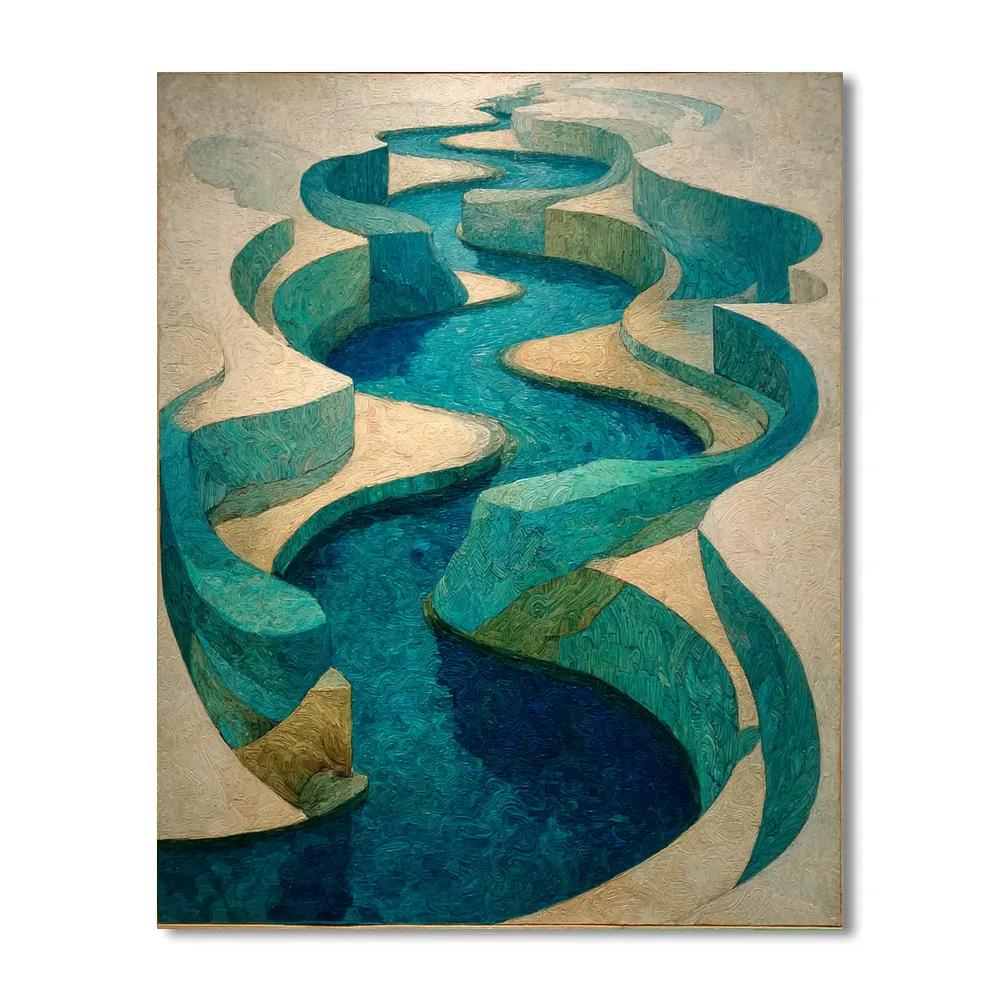 Michelangelo Inspired Serpentine River paint by number