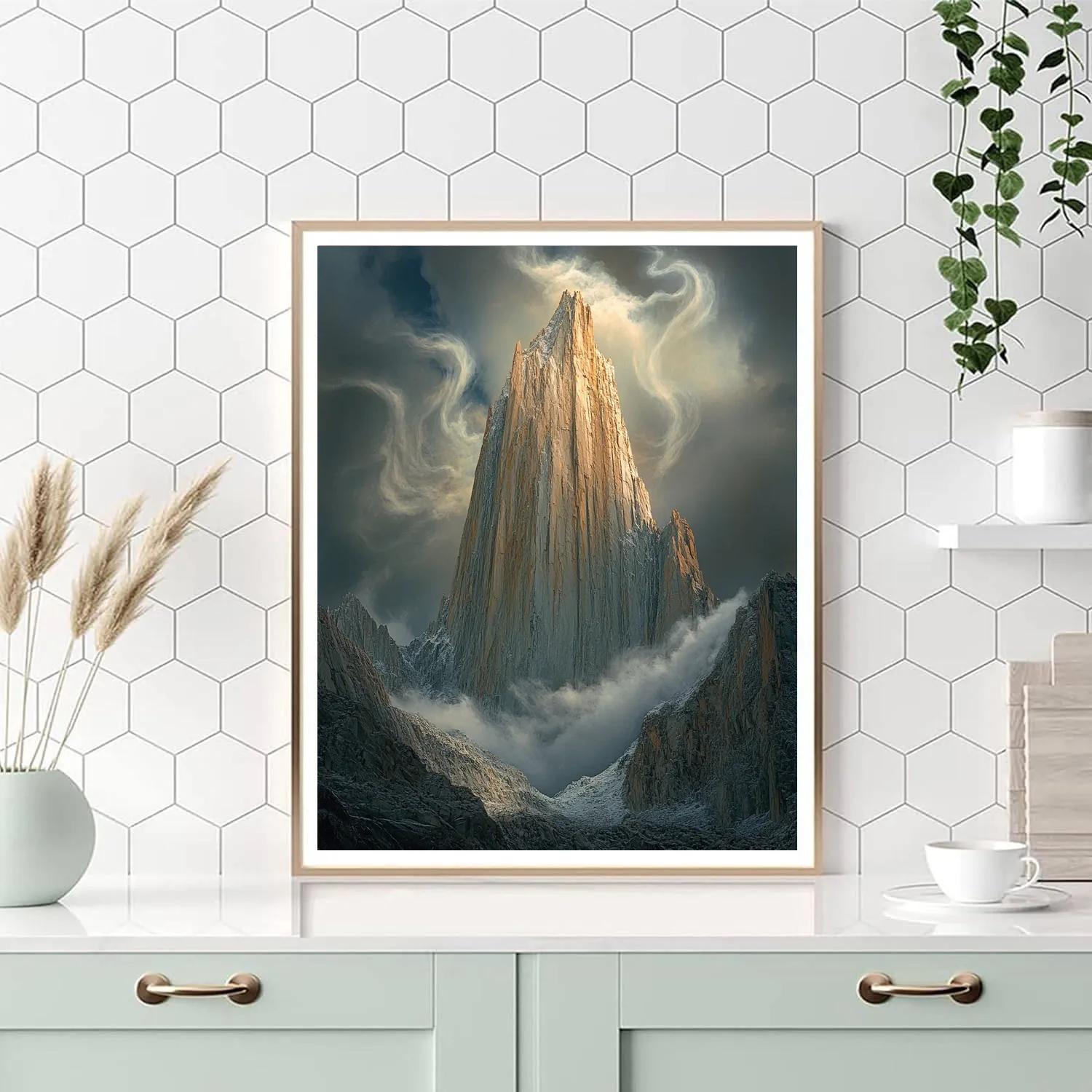 Michelangelo Inspired Mountain Sentinel paint by color