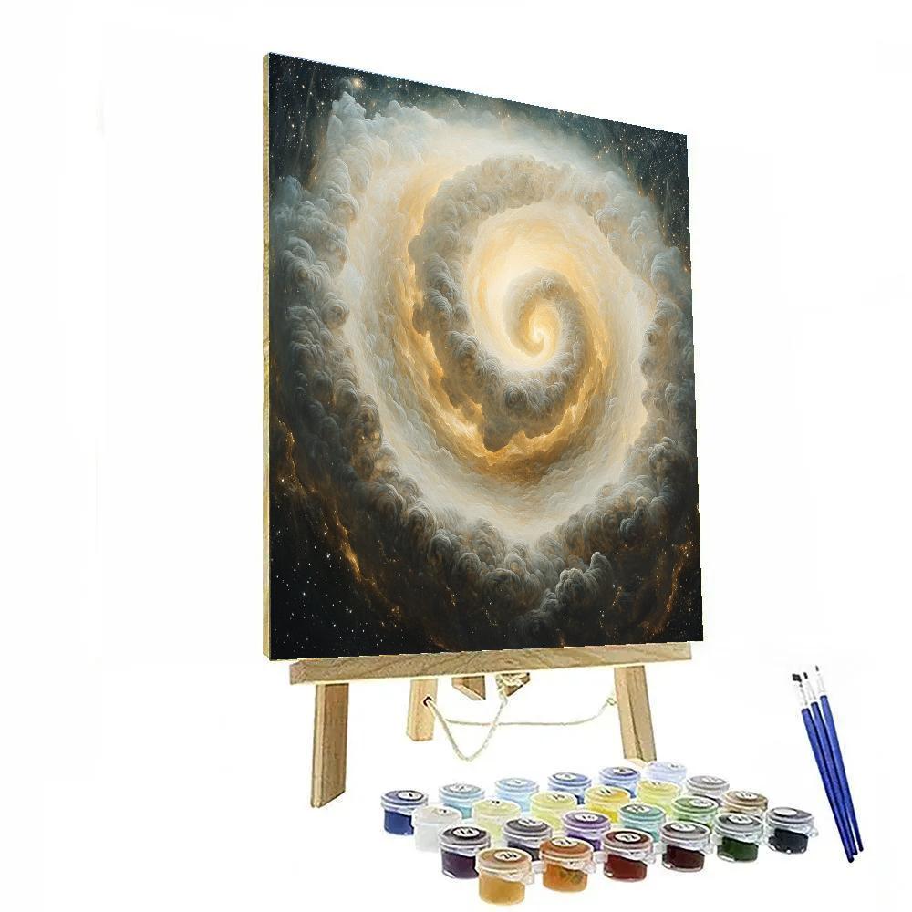 Michelangelo Inspired Nebula Embrace paint by color