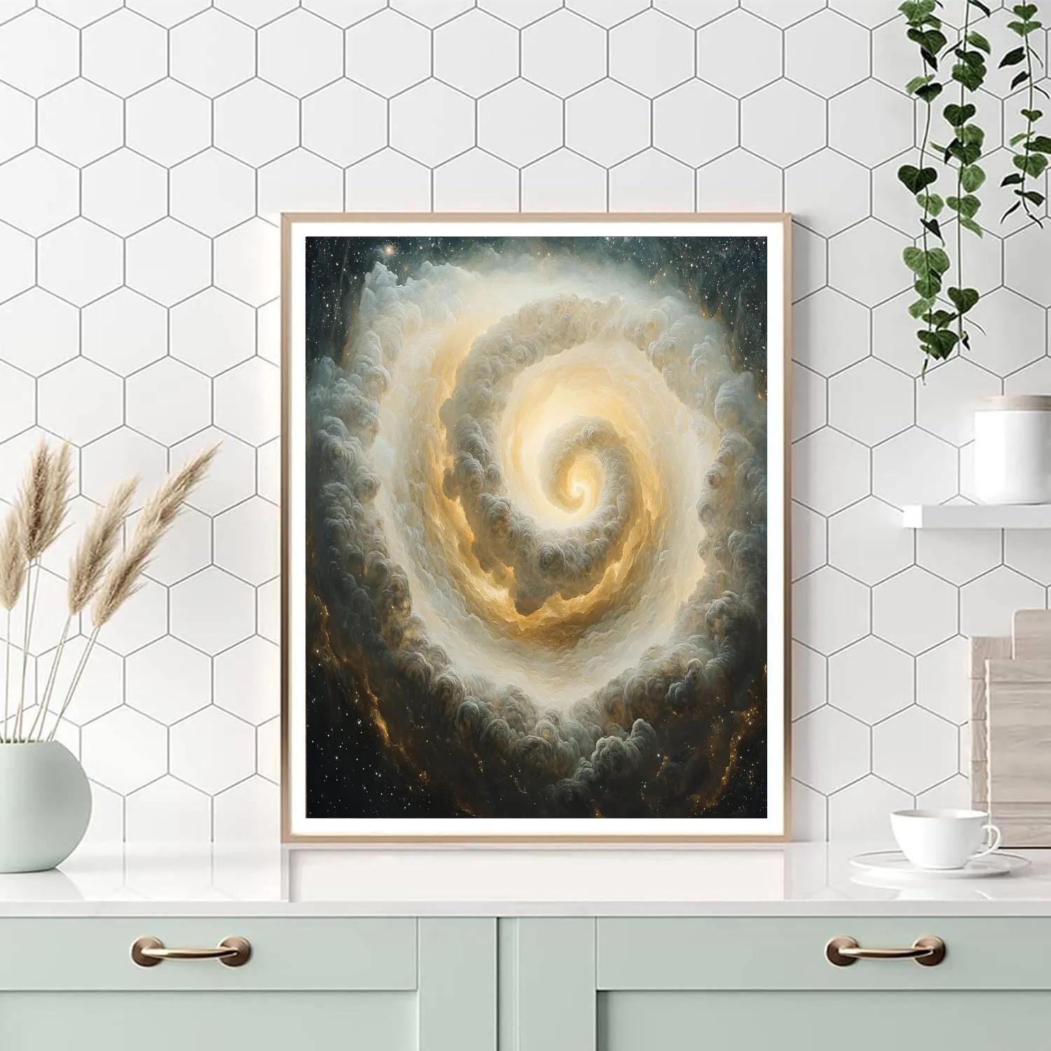 Michelangelo Inspired Nebula Embrace paint by color