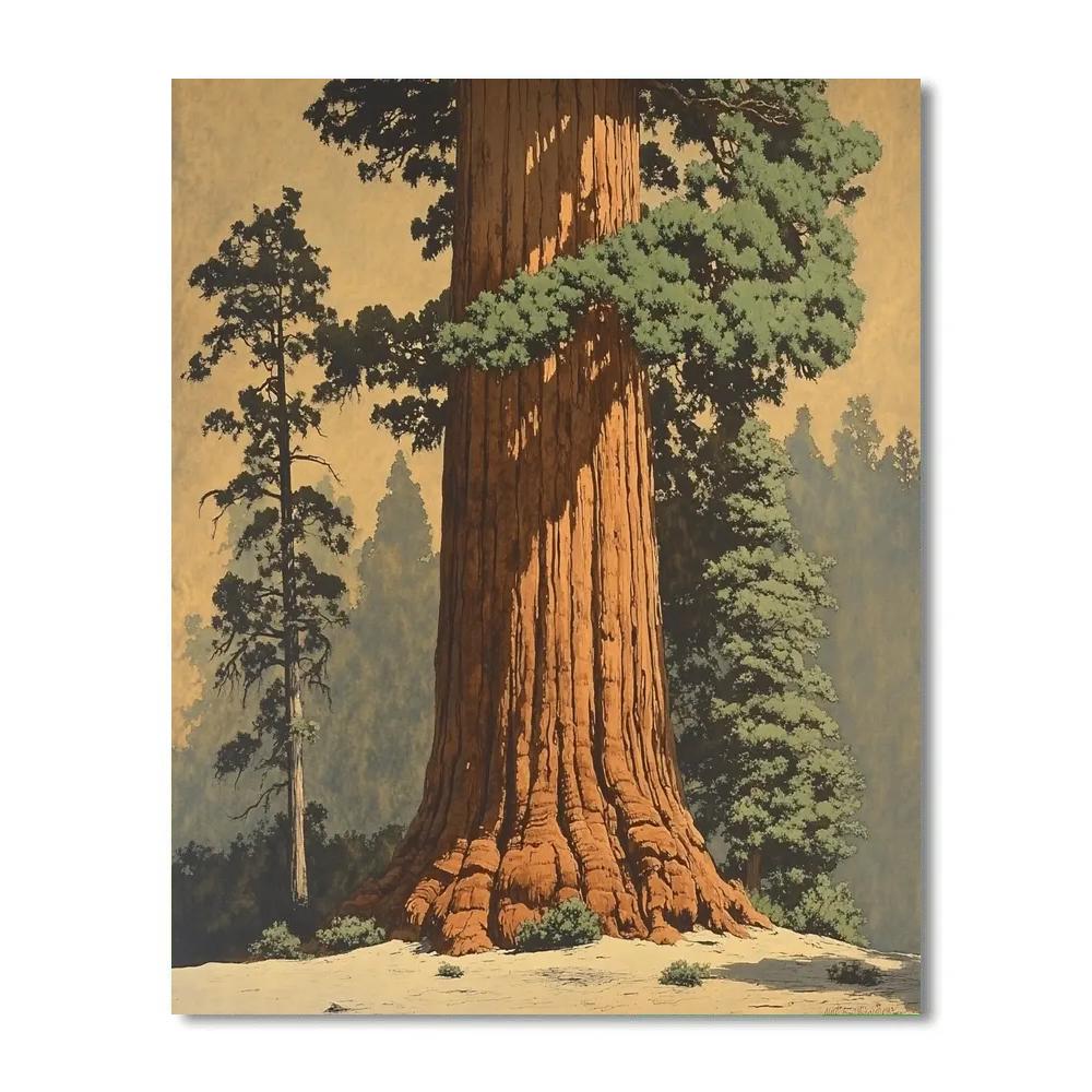 Michelangelo Inspired Redwood Guardian paint by color