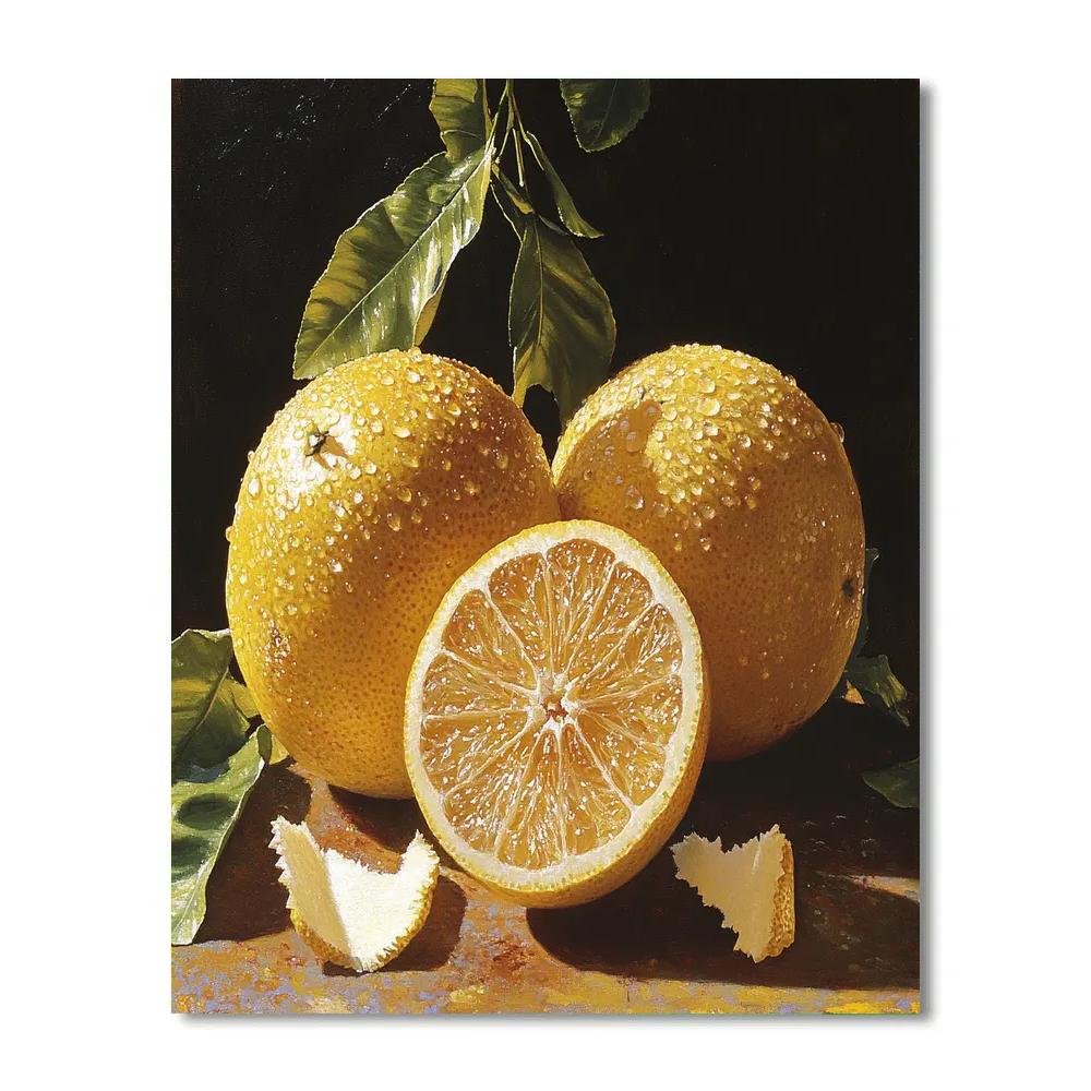 Caravaggio Inspired Fallen Citrus DIY paint by numbers