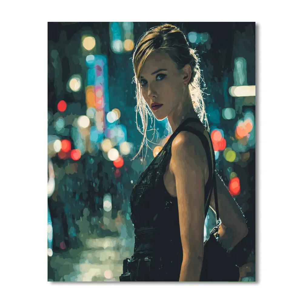 Scarlett Johansson: Velvet Shadow Of The Operative Number painting