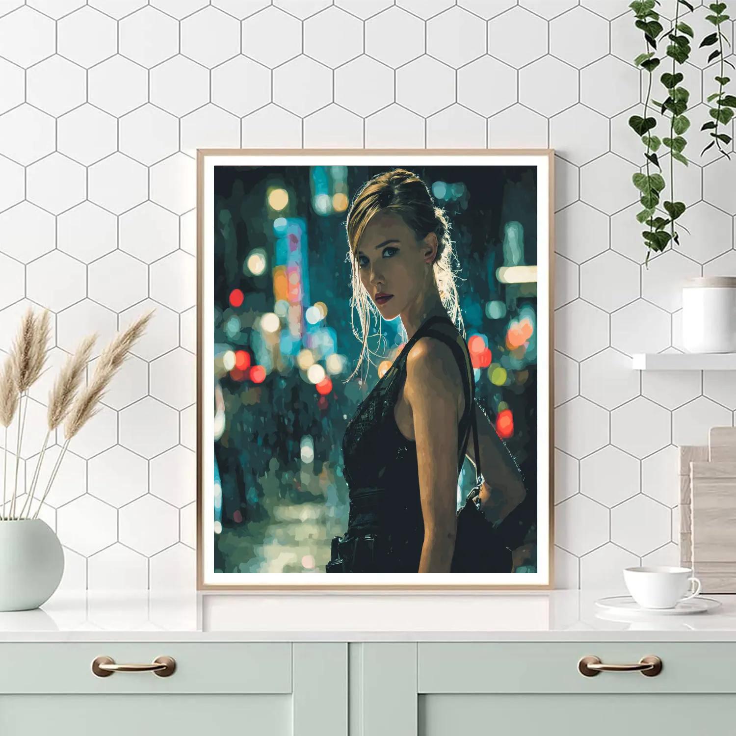 Scarlett Johansson: Velvet Shadow Of The Operative Number painting