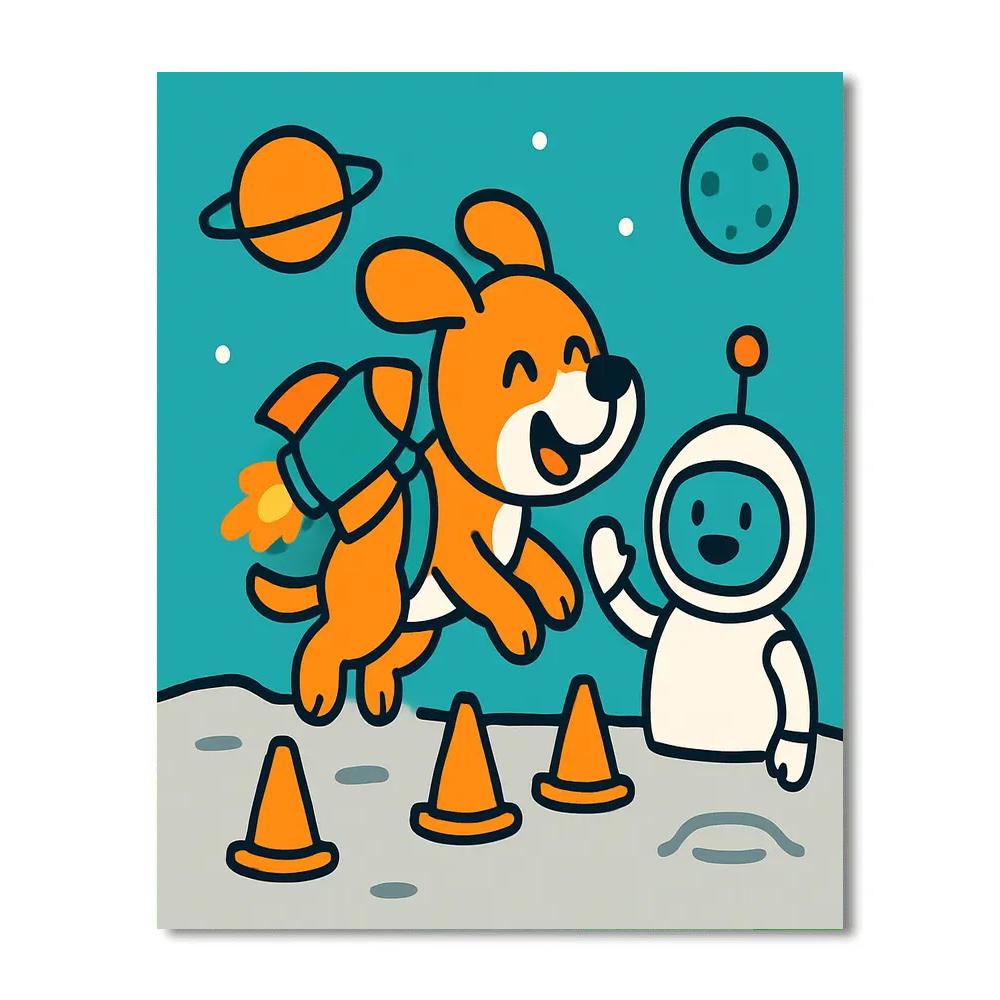 Rocket Puppy Training Numbered painting kits