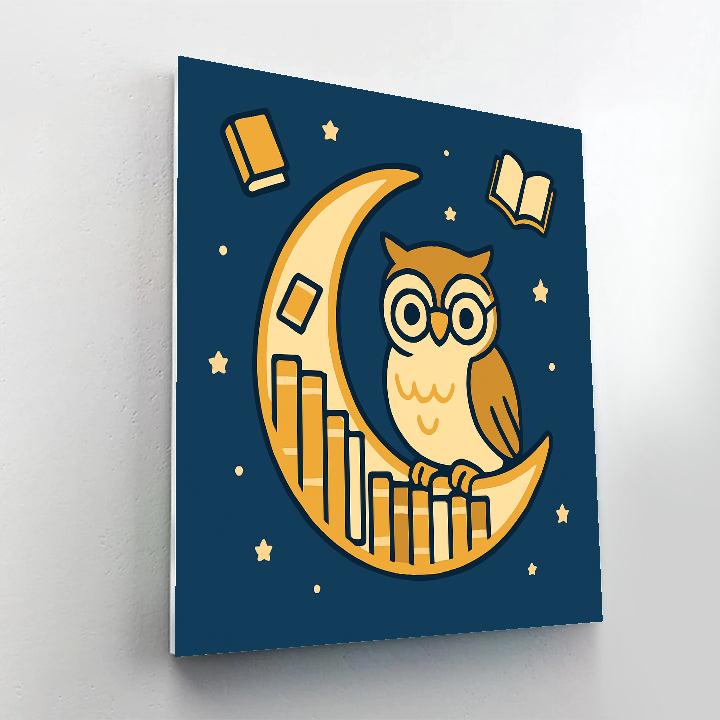 Moonlight Owl Library Paint by numbers kits