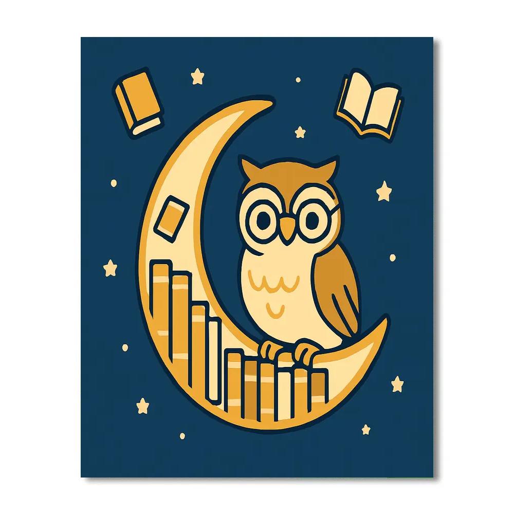 Moonlight Owl Library Paint by numbers kits