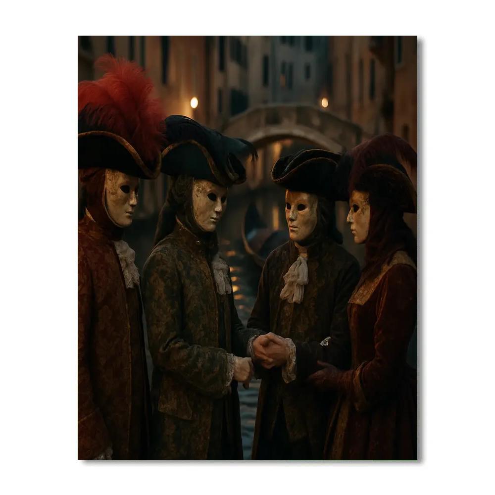 Venice Carnevale Masked Parade Paint by numbers kits