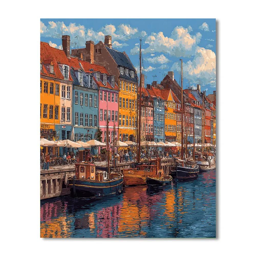 Nyhavn Colorful Harbor Copenhagen Denmark Paint by numbers kits
