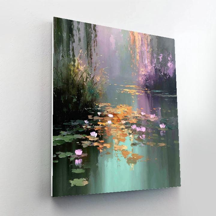 Monet Inspired Morning Lake paint by color