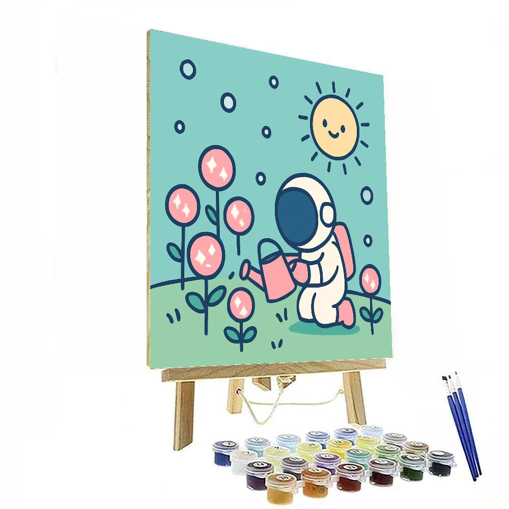 Bubble Planet Garden Number painting