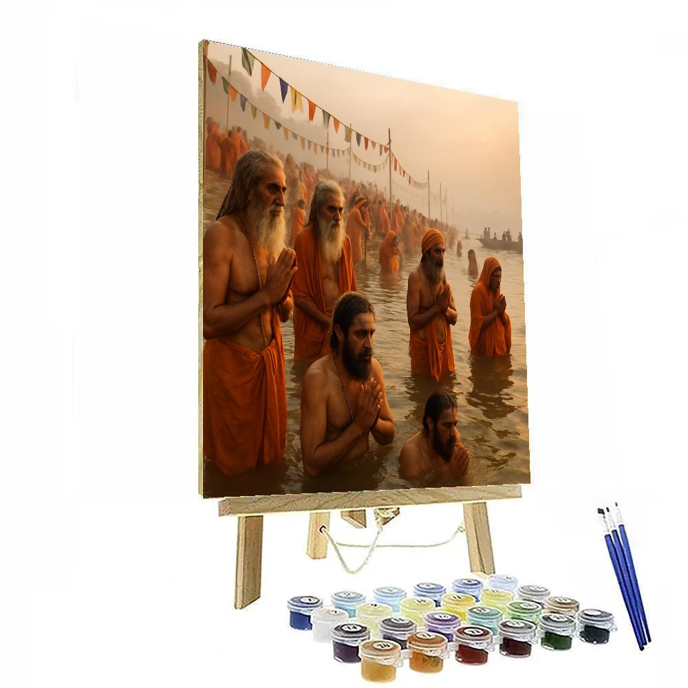 Kumbh Mela River Pilgrims Paint by numbers art