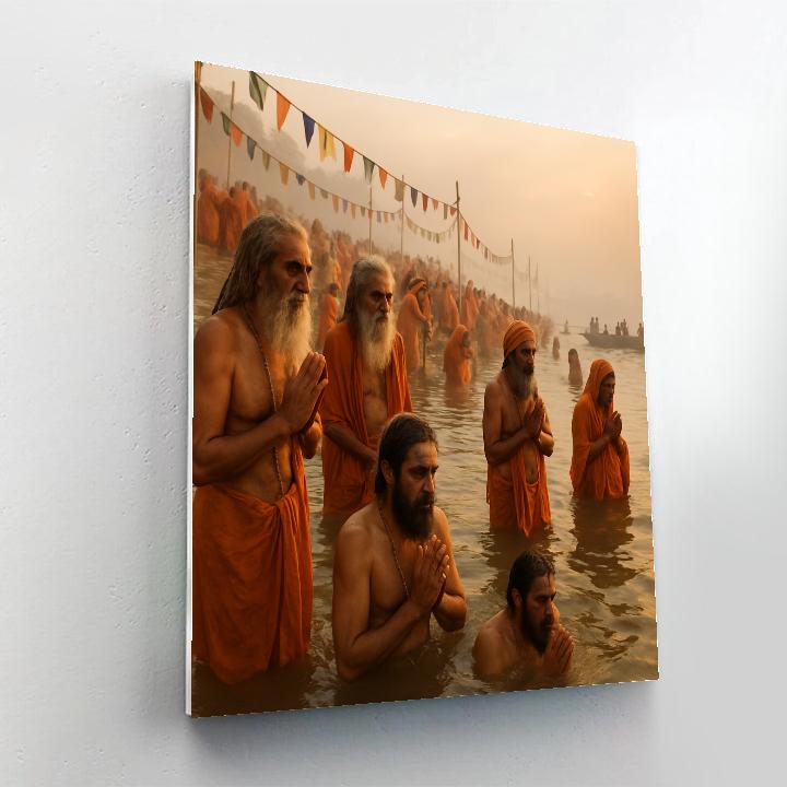 Kumbh Mela River Pilgrims Paint by numbers art