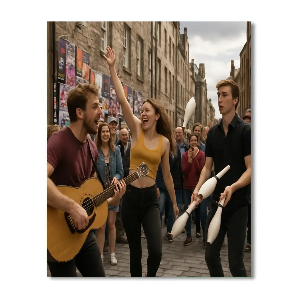 Edinburgh Fringe Street Performance paint by number