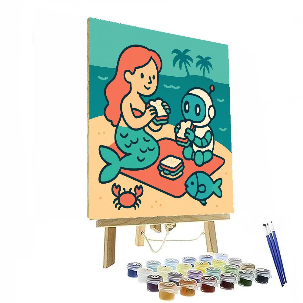 Seashell Astronaut Picnic Paint by numbers kits