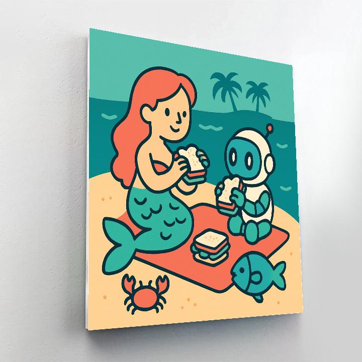 Seashell Astronaut Picnic Paint by numbers kits