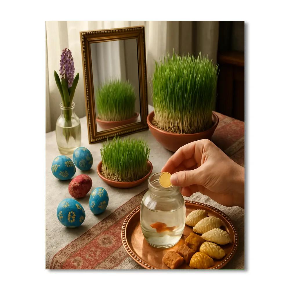 Nowruz Haftseen Table Number painting
