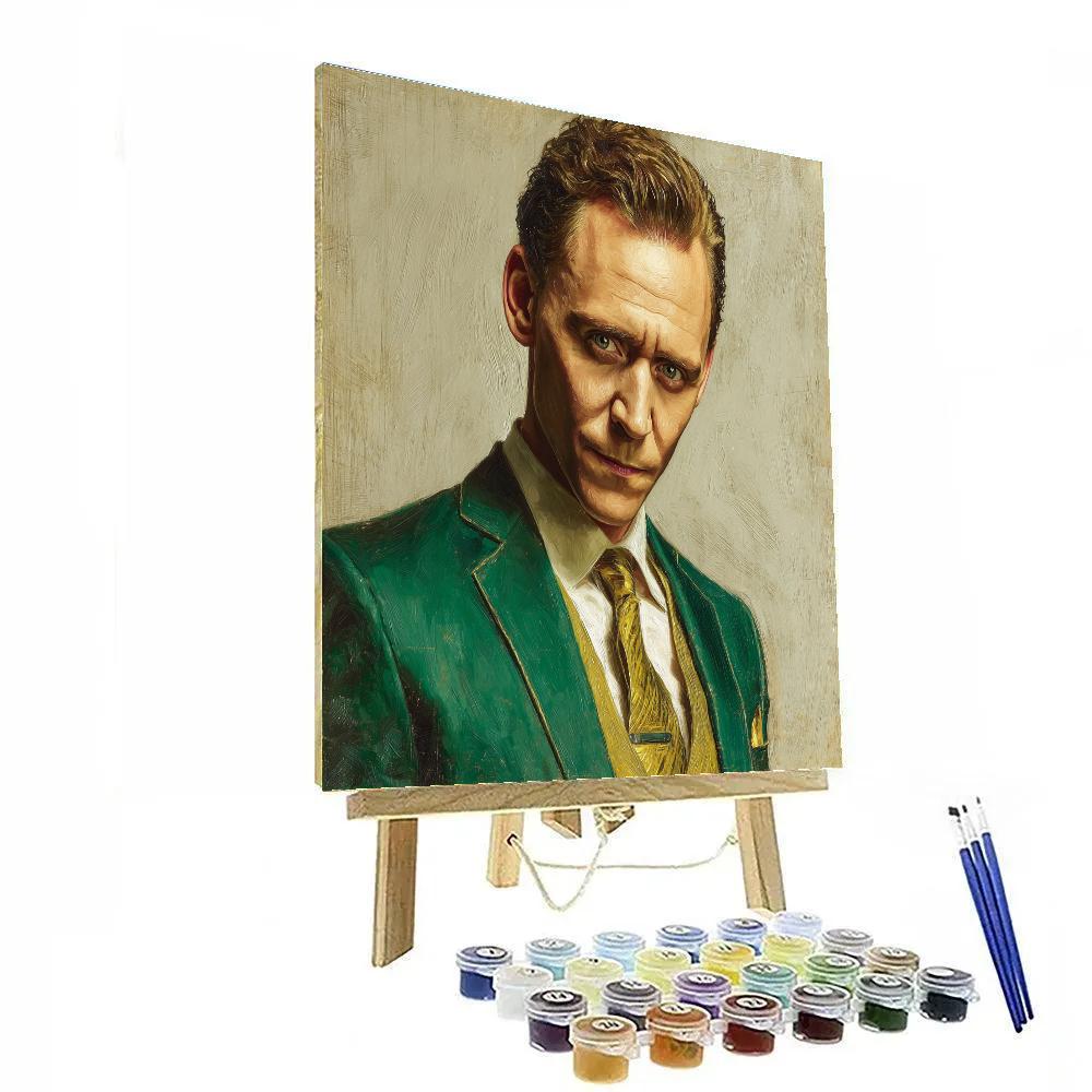 Tom Hiddleston: Luring Mischief In Emerald Light Number painting
