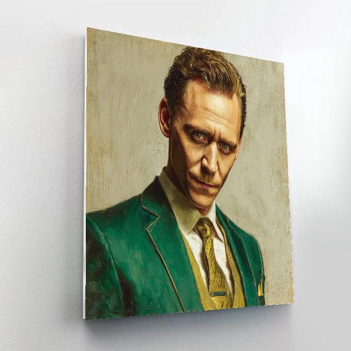 Tom Hiddleston: Luring Mischief In Emerald Light Number painting