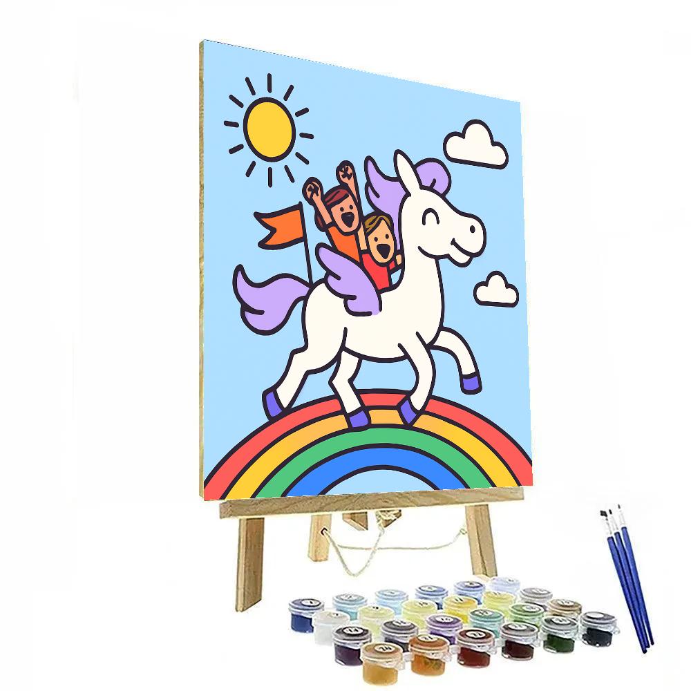 Rainbow Pegasus Relay Paint by numbers kits