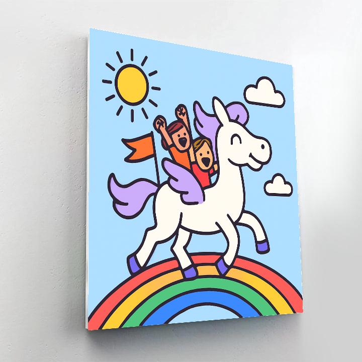 Rainbow Pegasus Relay Paint by numbers kits