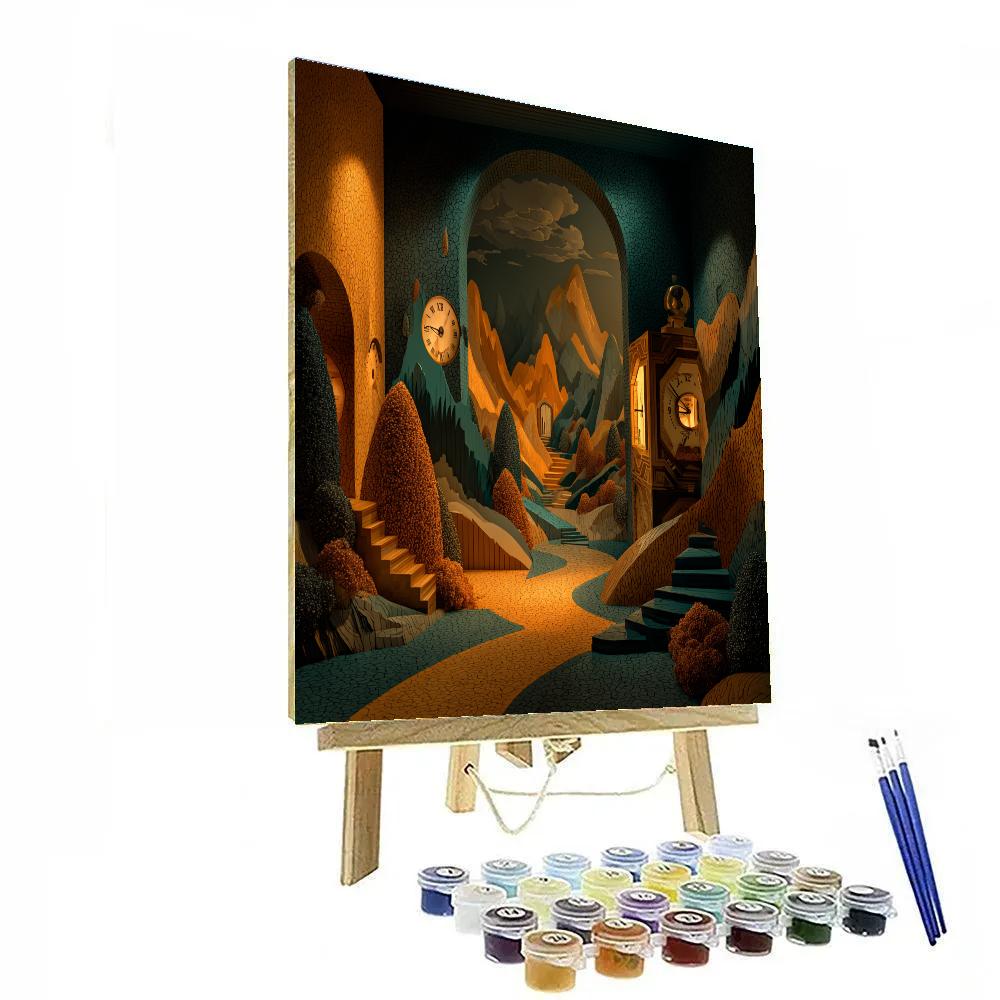 Salvador Dali Inspired Desert Clockscape paint by number