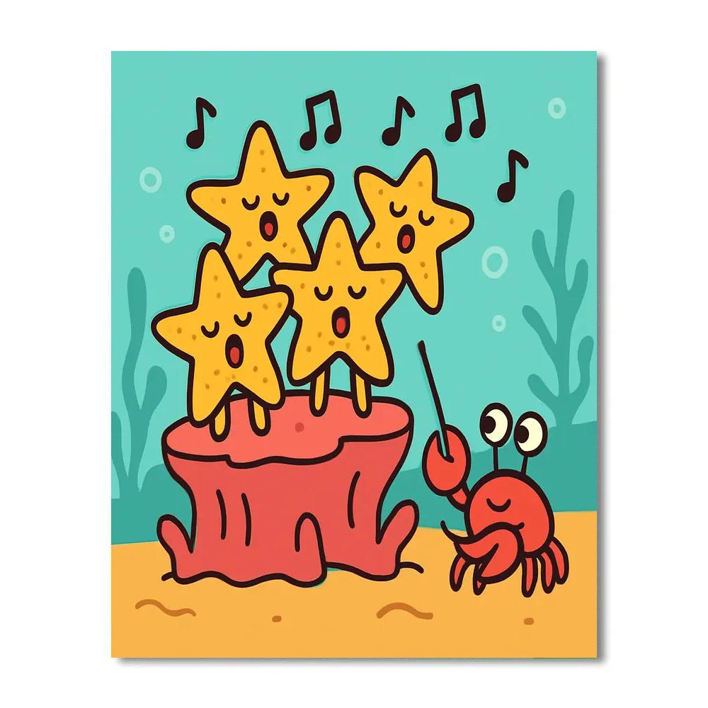 Underwater Starfish Choir painting number kit