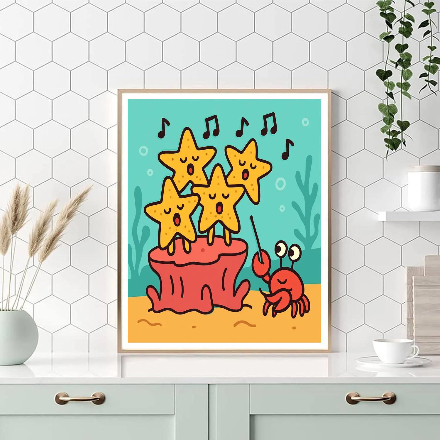Underwater Starfish Choir painting number kit