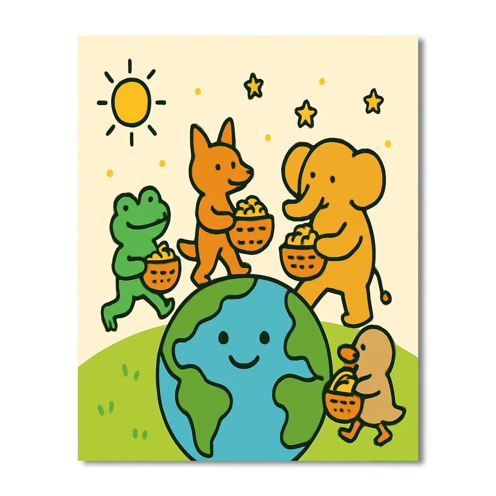 Planetary Picnic Parade Numbered painting kits