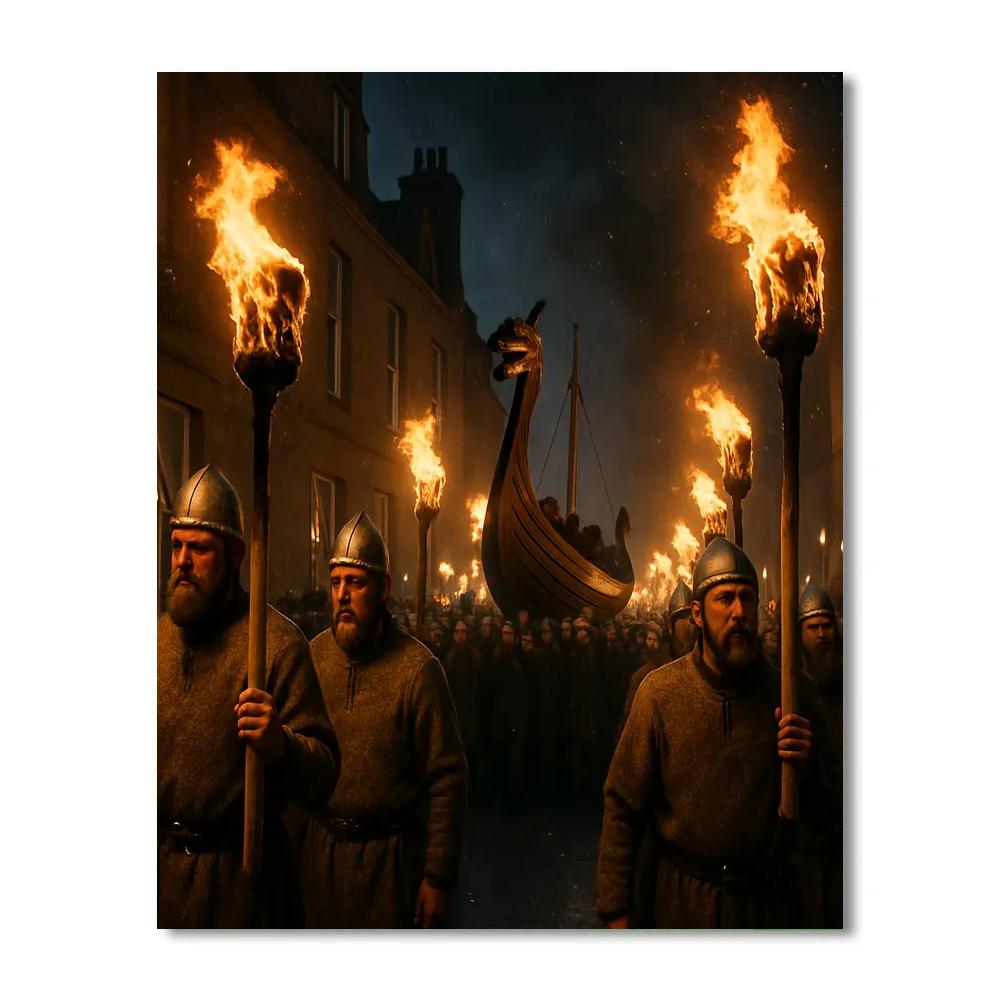 Up Helly Aa Fire Procession Paint by numbers kits